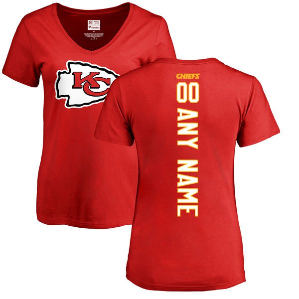 Women Kansas City Chiefs NFL Pro Line Red Custom Backer Slim Fit T-Shirt->nfl t-shirts->Sports Accessory